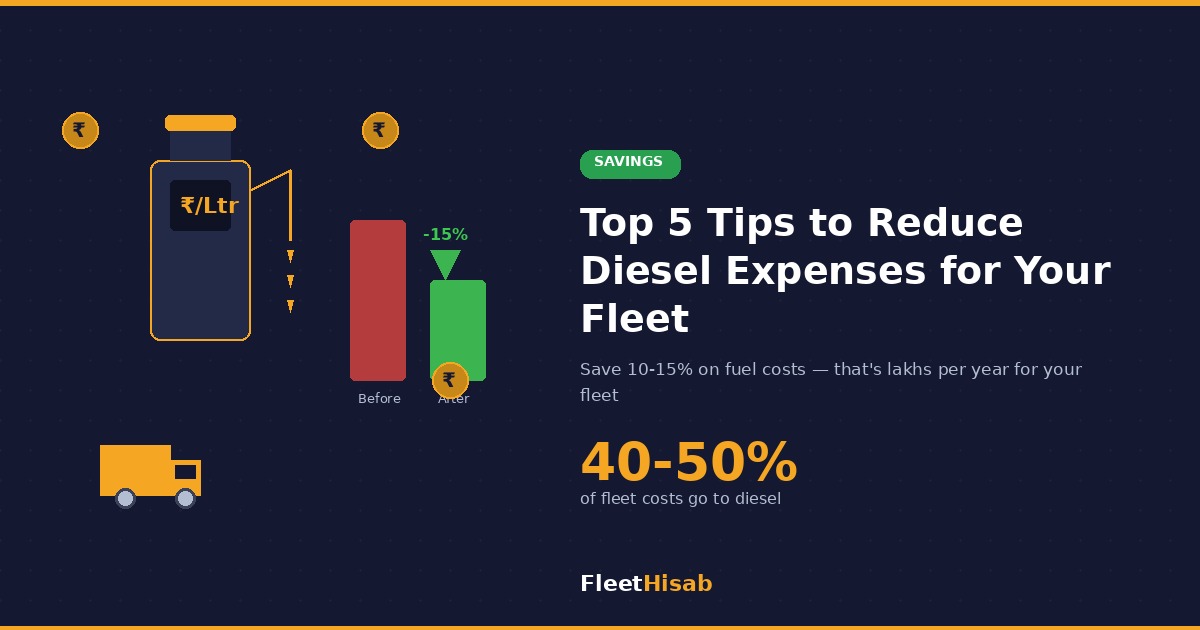 Top 5 Tips to Reduce Diesel Expenses for Your Fleet