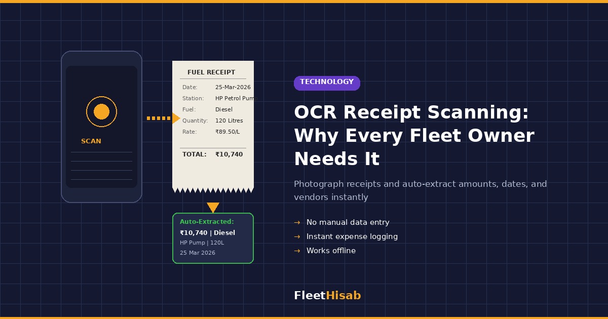 OCR Receipt Scanning: Why Every Fleet Owner Needs It