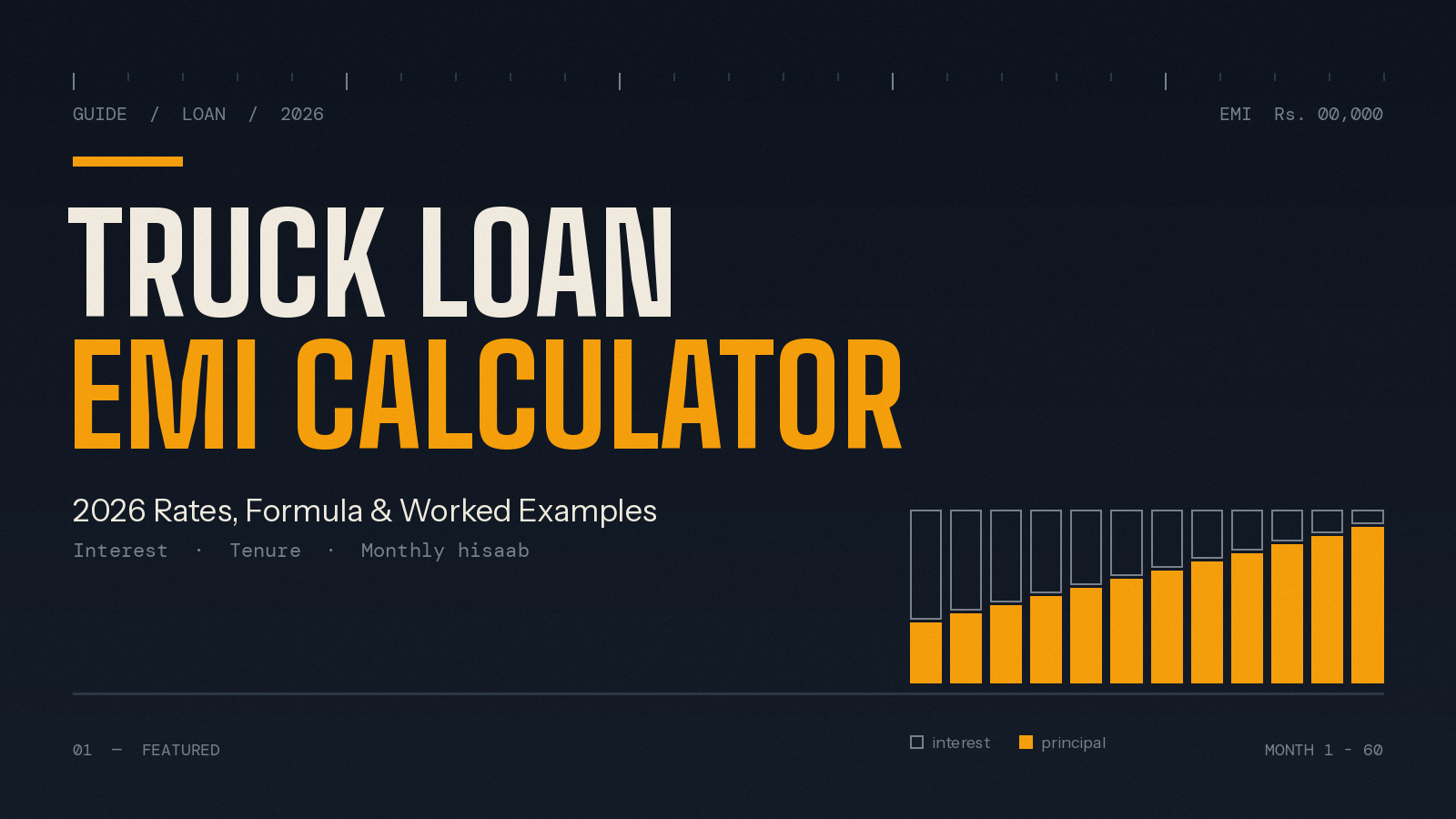 Truck Loan EMI Calculator India — 2026 Rates, Formula & Worked Examples